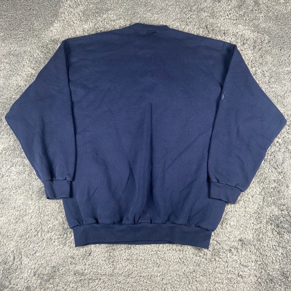 Vintage Tultex Sweatshirt Mens XL Navy Blue Polar Bear Embroidered Crewneck‎ 90s - Picture 9 of 10